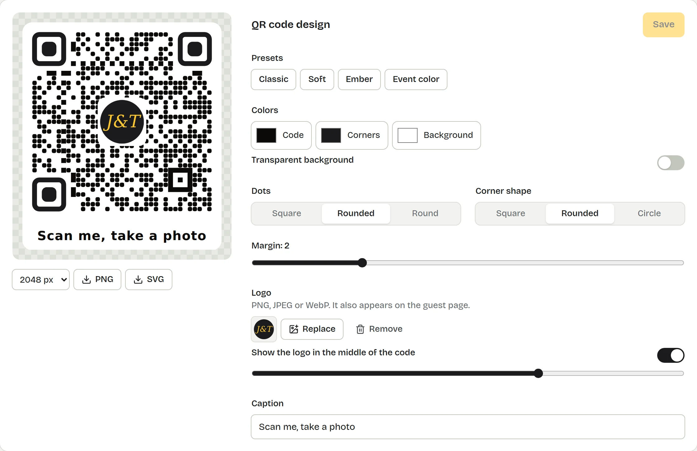 The QR code designer